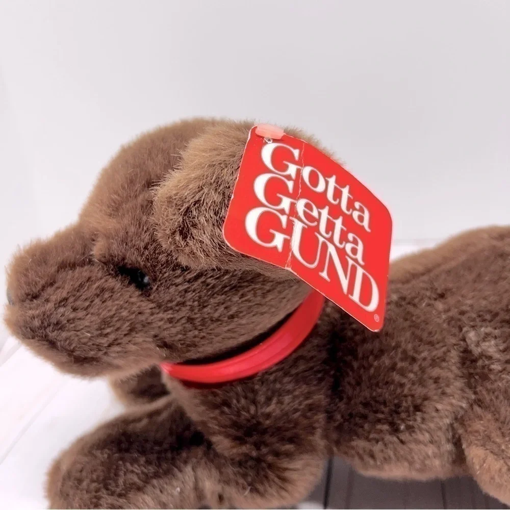 Vintage GUND “DIGGITY” PLUSH BROWN DOG RED COLLAR #1308 NEW OLD STOCK RARE